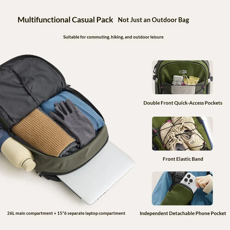 bagsmart sacs à dos de randonnée de grande capacité pour hommes et femmes, sac à dos pour ordinateur portable de 15,6 pouces, imperméable, pour voyage en plein air, sac à dos de banlieue