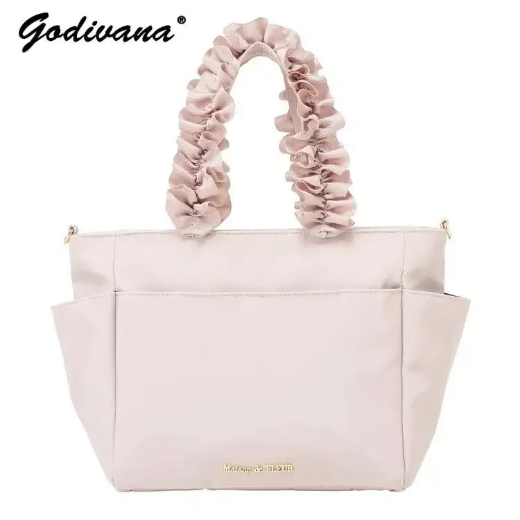 sac à bandoulière imperméable de style japonais, sac à main décontracté pour femme, sac fourre-tout portable décontracté avec fermeture à glissière