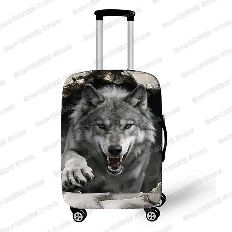 housse de valise élastique 3d motif animal (tigre/lion/lynx) qui brise la paroi, housse de protection pour valise à roulettes