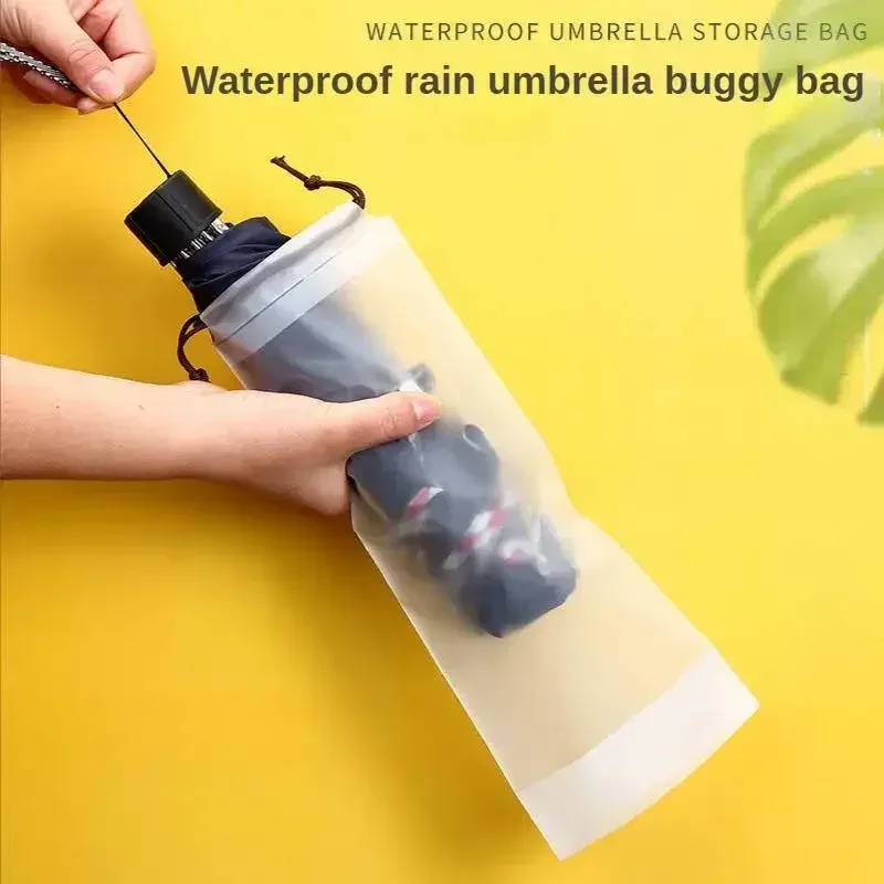 Sac de rangement étanche pour parapluie, 10 pièces, sac en plastique à cordon de serrage, sac translucide, sac de rangement humide monté sur véhicule
