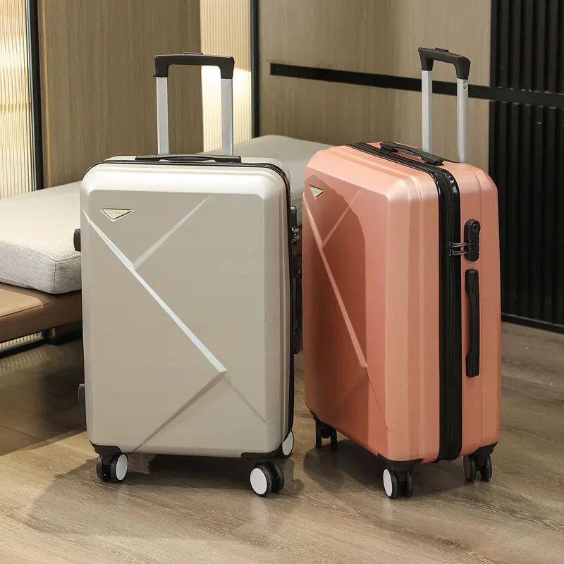 valise à bagages à main irrégulière z 20/24/28 pouces, roues rotatives en abs avec serrure à combinaison, bagage léger