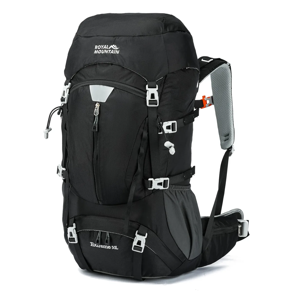 sac à dos d'escalade extérieur 50l, grande capacité, pour camping et voyage, multifonctionnel, en tissu résistant à l'eau avec housse de pluie