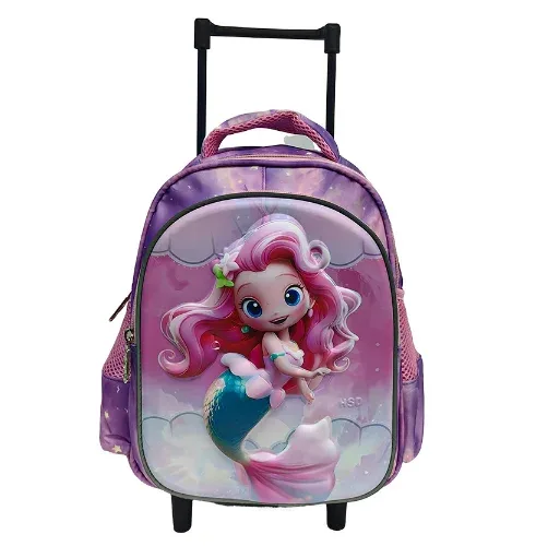 12 pouces enfants école sac à dos roulant maternelle voyage chariot sac enfant en bas âge valise école à roulettes sac à dos cartable pour fille