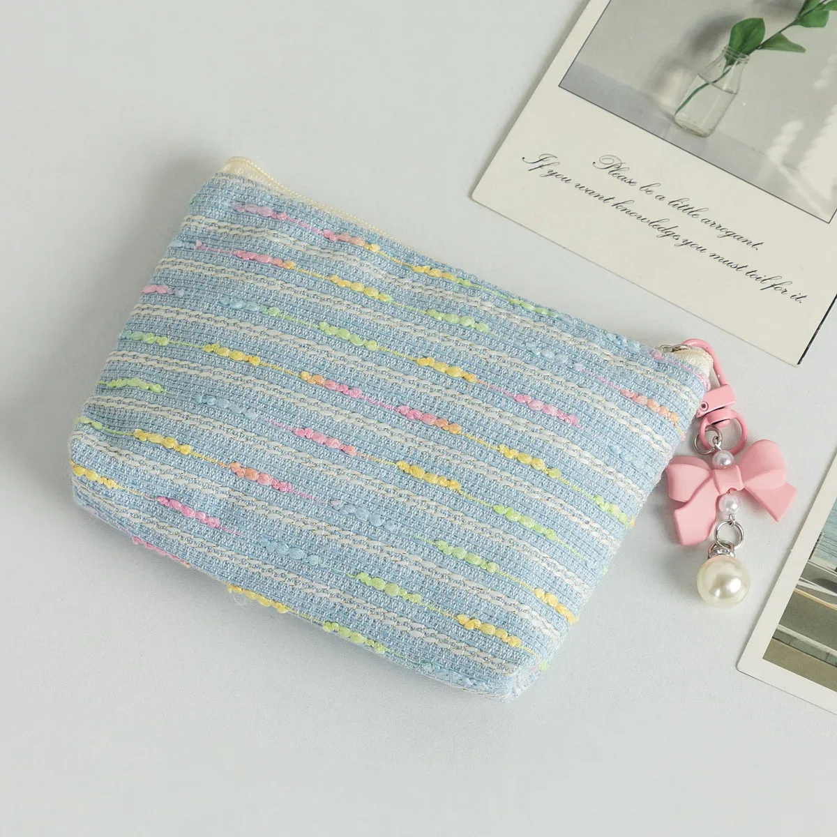 petit sac de maquillage cosmétique, mini sacs de rangement rayés pour femmes, étui de maquillage pour rouge à lèvres, sac à main mignon pour enfants, pochette pour pièces de monnaie
