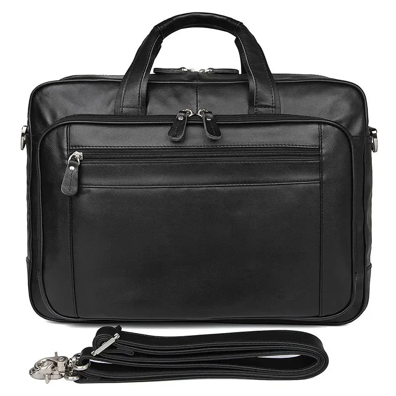 sac d'affaires pour homme en cuir véritable de haute qualité, sac pour ordinateur portable de 17 pouces en cuir crazy horse, porte-documents masculin pour bureau.