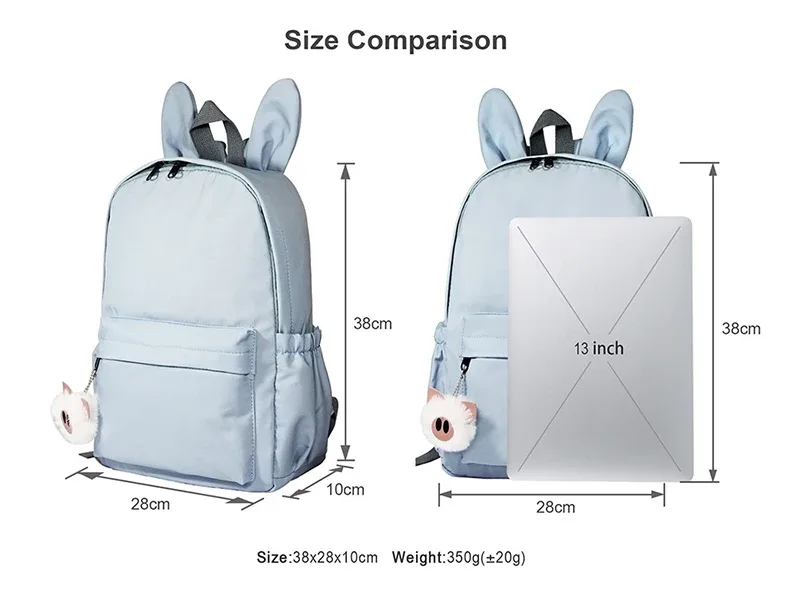 Mignon Capybara sac à dos pour filles garçons adolescent enfants sac à dos Animal Capybara sacs d'école voyage oreilles de lapin sacs à dos