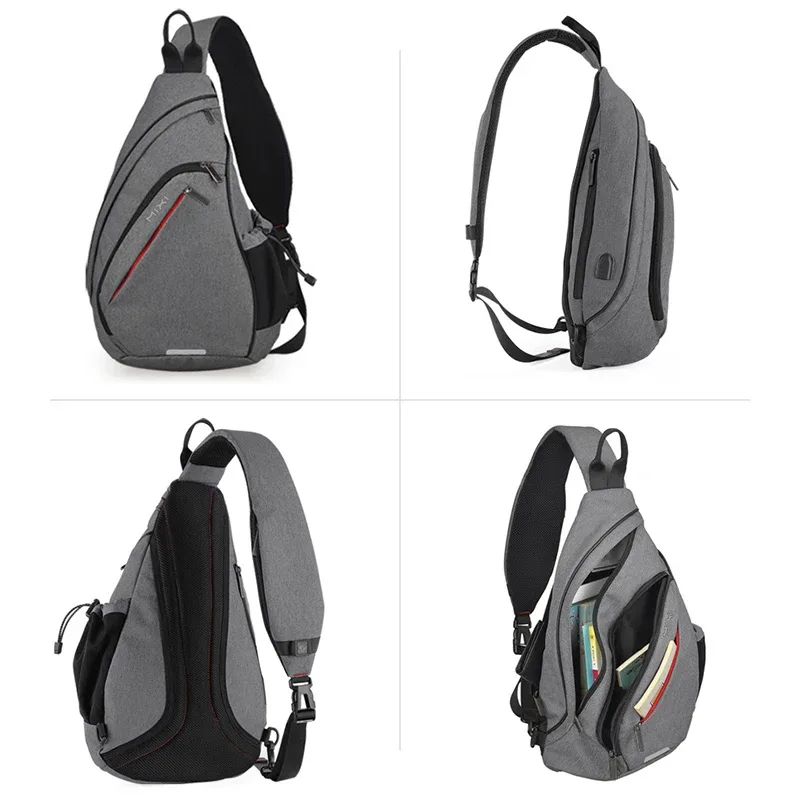 mixi hommes une épaule sac à dos femmes sac à bandoulière bandoulière usb garçons cyclisme sport voyage polyvalent mode étudiant école