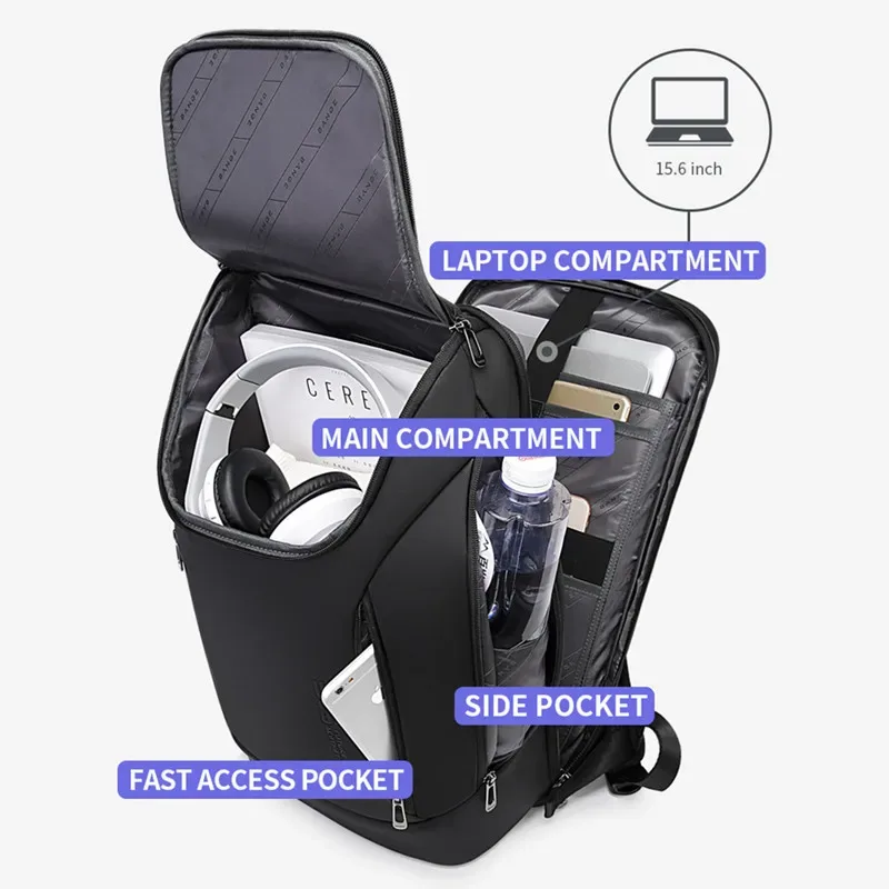 bange étanche multi-usage sac à dos pour ordinateur portable pour 15.6 "pouces usb charge antichoc mallette d'affaires sac à bandoulière pour homme femmes