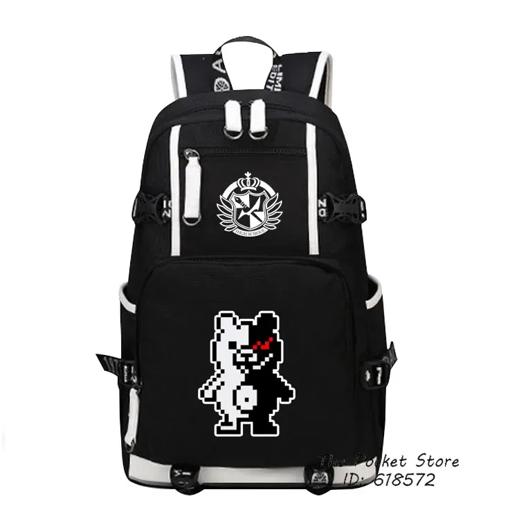 danganronpa – sac à dos en toile pour femmes, grand sac de voyage pour ordinateur portable, dessin animé