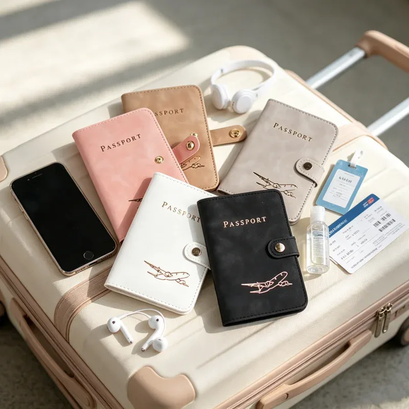 Porte-passeport à motif d'avion, étui de voyage étanche pour passeport, portefeuille pour cartes de crédit, pochette pour documents de voyage pour femmes et hommes
