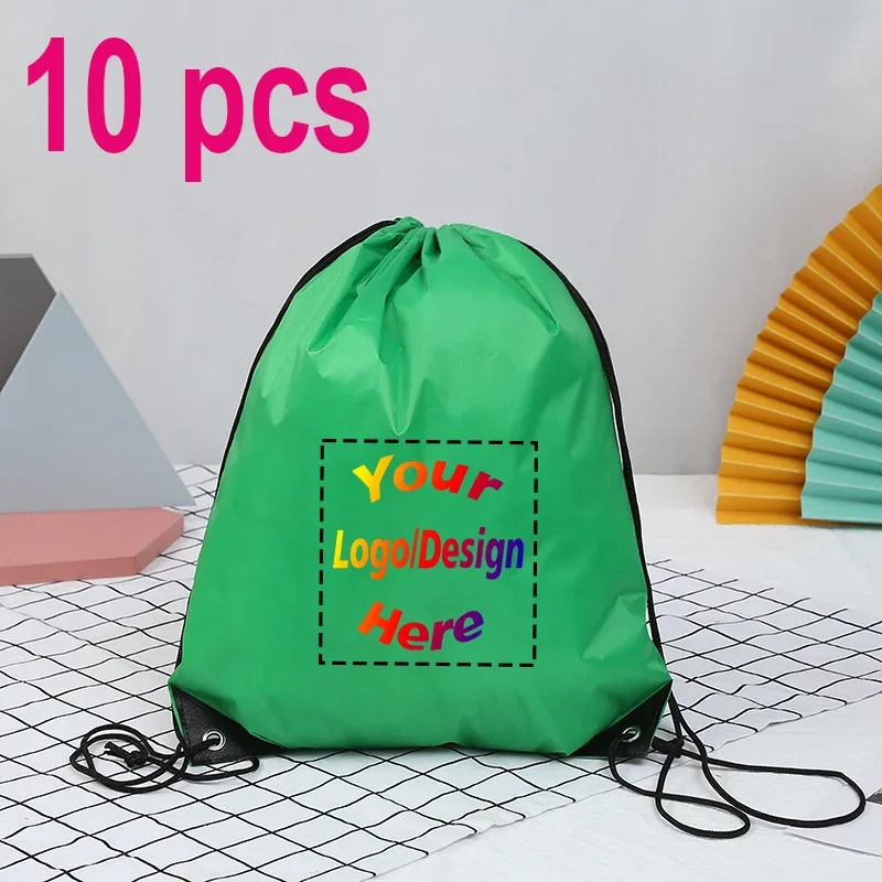 sac à dos personnalisé avec proximité wstring, sac de voyage en plein air, de dehors, d'entraînement, de chaussures de bug astique, impression de logo, cadeau personnalisé, 10 pièces/lot