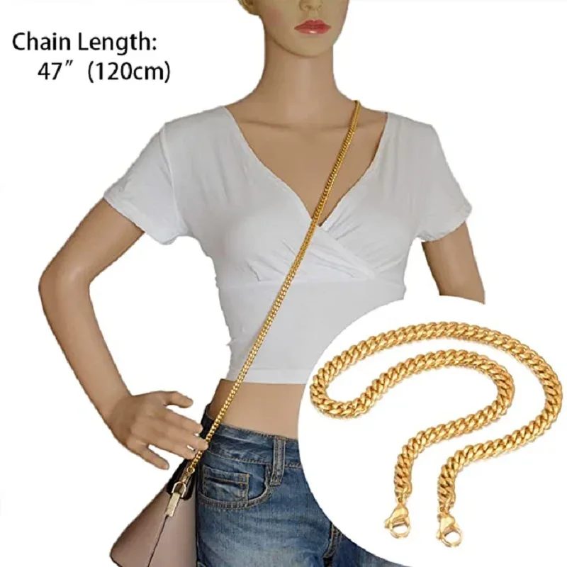 sangle de chaîne de sac en acier inoxydable détachable haut de gamme polyvalente pour les sacs à bandoulière