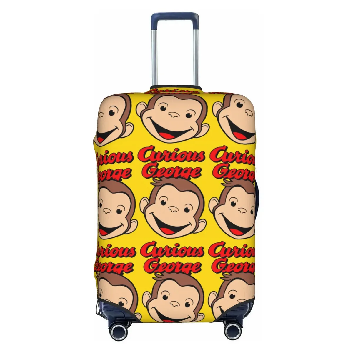 housse de valise anti-poussière, motif dessin animé curious george funny tv monkey anime, protection pour bagages de 18 à 32 pouces