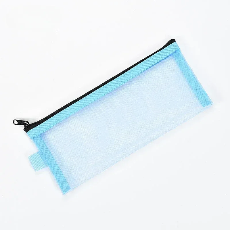 sac à cosmétiques, sac de rangement de lavage de voyage, sac à stylos en maille, sac de rangement de reçus à fermeture éclair portable, pochette de maquillage