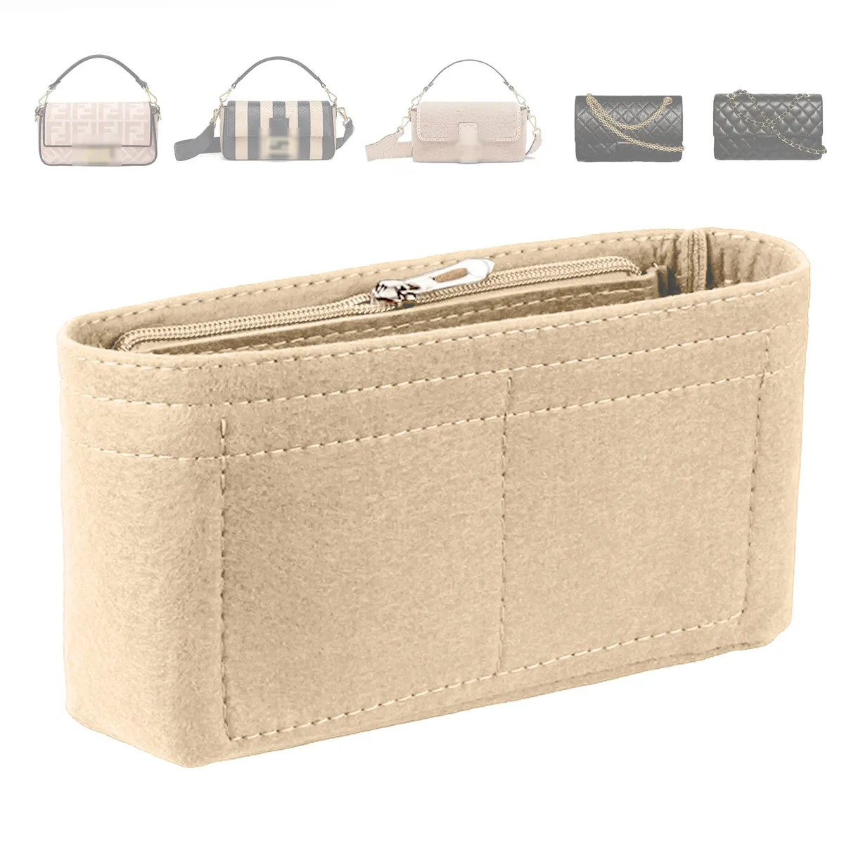 sac à main en feutre tendance, organisateur de maquillage, doublure parfaite pour les sacs à main de marque pour femmes, sacs à cosmétiques, accessoires de sac