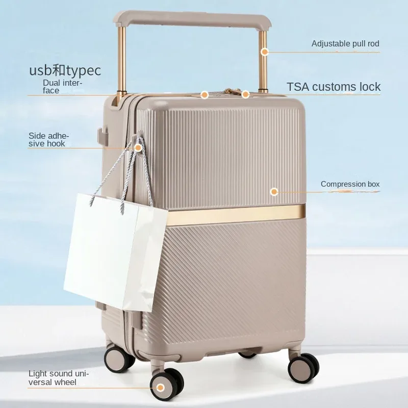 valise cabine 20 pouces avec poignée large, nouvelle collection pour hommes et femmes, valise de voyage grande capacité 26 pouces avec serrure à combinaison
