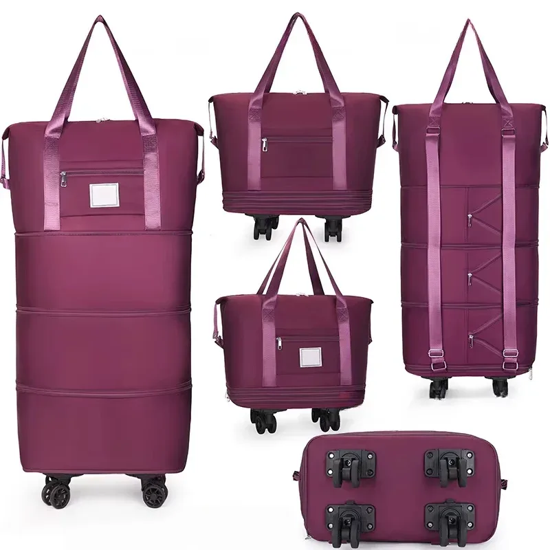 sac de voyage sac à dos grande capacité démontage roue universelle sac de rangement bagages portable double couche sac vérifié avec roue