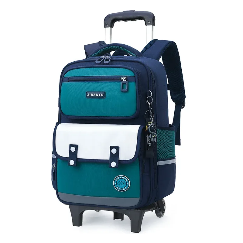 nouveau sac à dos roulant pour garçons sac d'école primaire avec roues mochilas para mujer sac de chariot de voyage 2 et 6 roues sac a dos