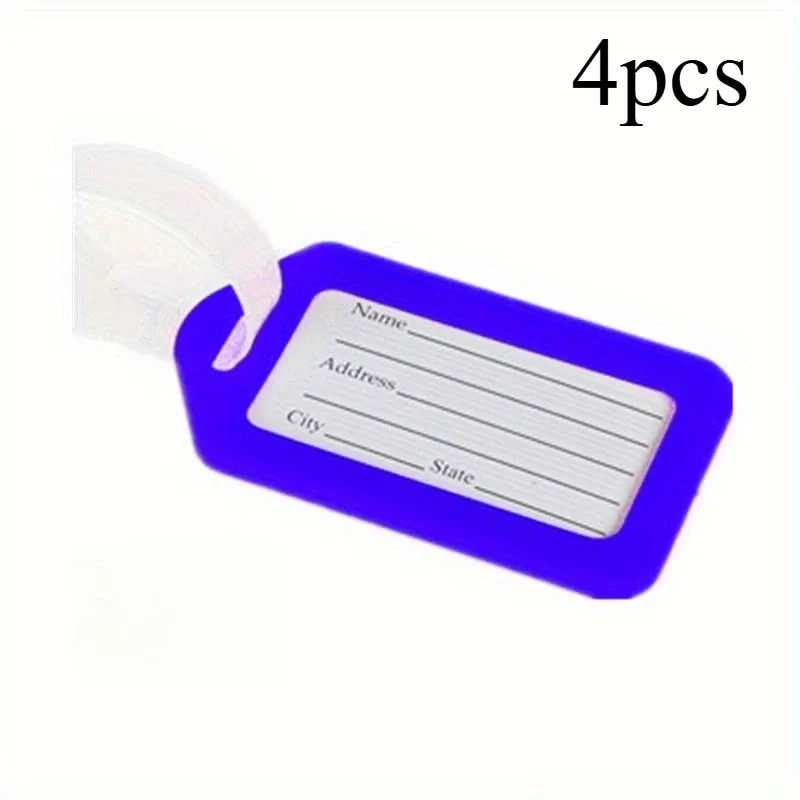 étiquettes d'identification pour bagages, 4 pièces, étiquettes d'identification de voyage, étiquettes d'identification multicolores pour valise, étiquette nominative pour sac