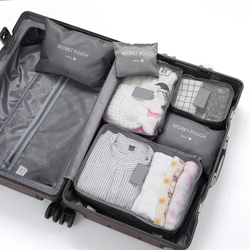 ensemble de 6 sacs de rangement de voyage, ensemble de sacs de rangement pour valise, organiseurs de bagages portables, organiseurs pliables pour vêtements et chaussures