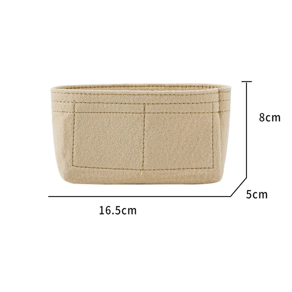 organisateur en feutre de qualité supérieure pour mini sac en nylon, ultra léger 30g, pochette intérieure, structeur de sac à main, doublure de maquillage avec fermeture éclair