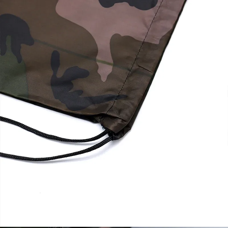 sac à dos camouflage léger avec cordon de serrage pour le sport, la gym, les voyages et les activités de plein air