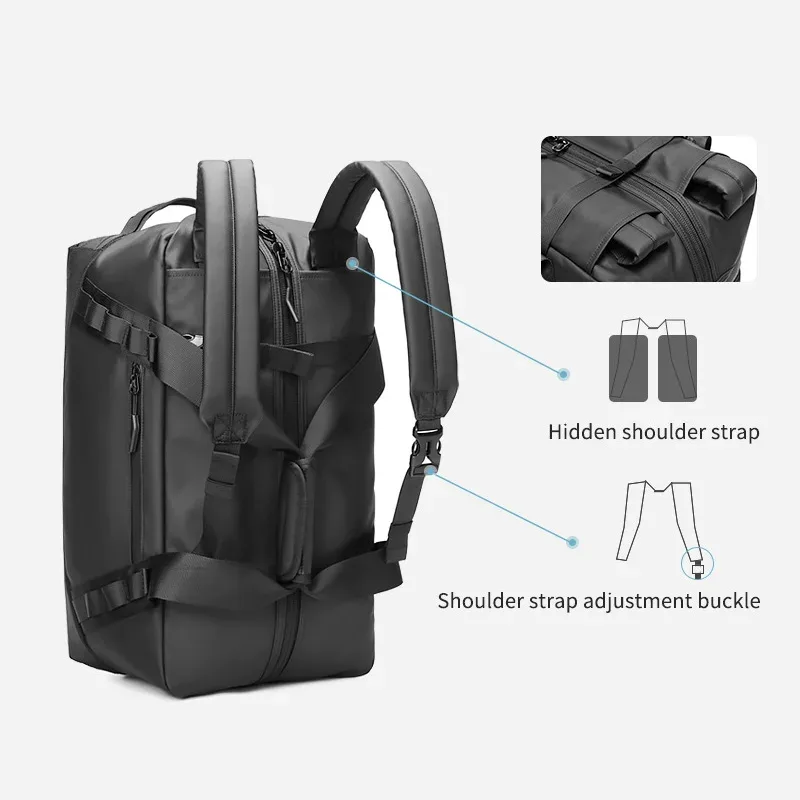 sac de sport de voyage avec logo personnalisé, grande capacité, sac à main étanche, sac à bagages courte distance, sac de fitness, nom imprimé