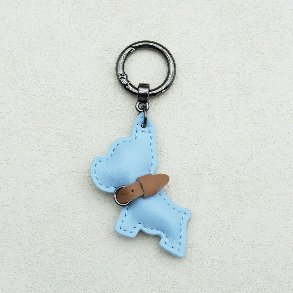 mignon bouledogue français porte-clés mignon chiot dessin animé en cuir pu chien cintre mode animal chien bouledogue sac pendentif sac à dos décoration