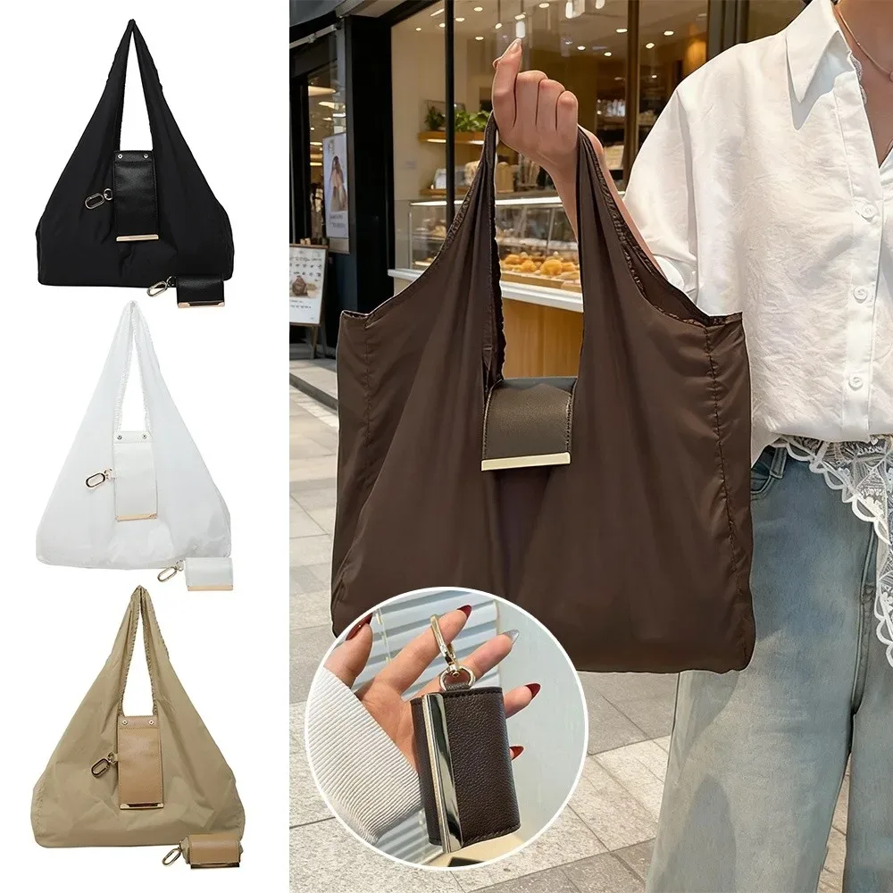 nouveau mini sac fourre-tout pliable et extensible pour supermarché, sac écologique réutilisable avec porte-clés, sac de courses pour les voyages