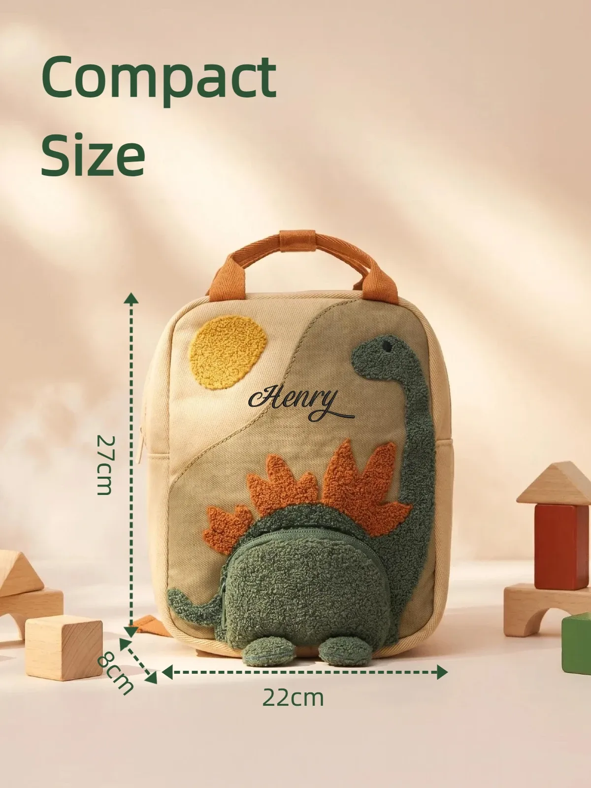 sac à dos de maternelle brodé, motif dessin animé mignon, patchwork, nom personnalisé, cartable pour l'école et les enfants, usage quotidien en extérieur