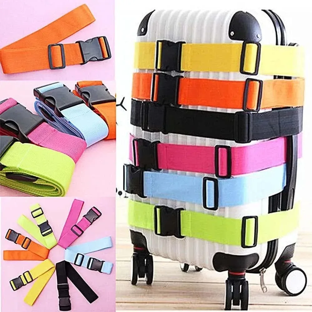 ceintures de valise réglables, sangles de bagages aux couleurs vives, sangles de voyage avec boucle à dégagement rapide (arc-en-ciel), 1/2 pièces