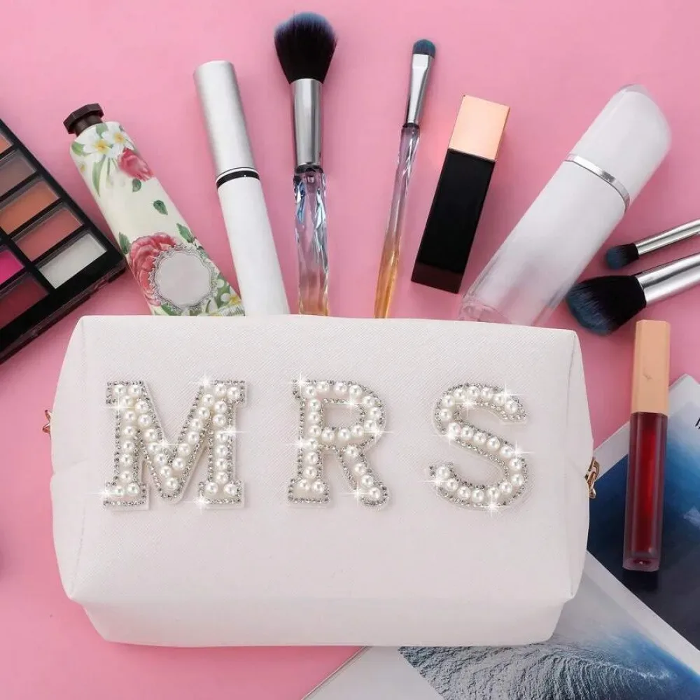 grande trousse de toilette imperméable à main pour femmes, sac de rangement pour cosmétiques de voyage, pochette de mariage multicolore pour mariée.