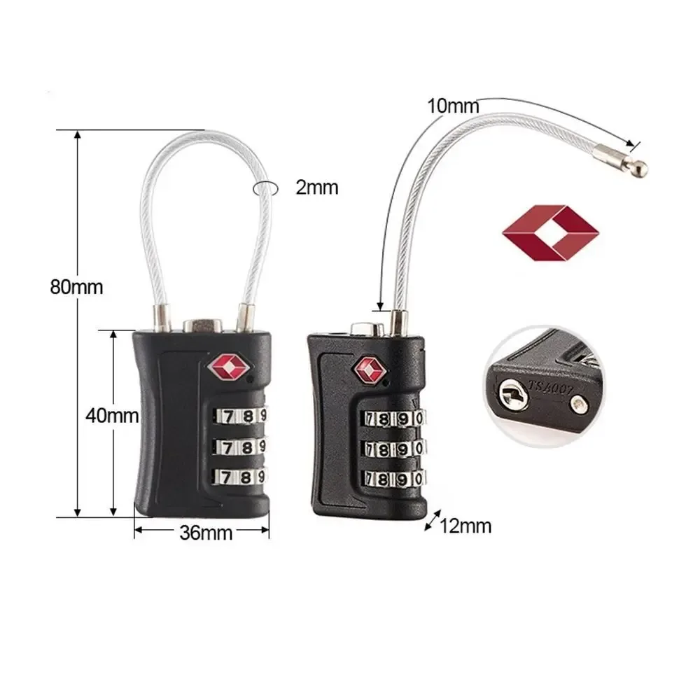 nouveau serrure à code douanier tsa pour bagages de voyage mot de passe serrure modifiable cadenas de conception de couleur contrastée