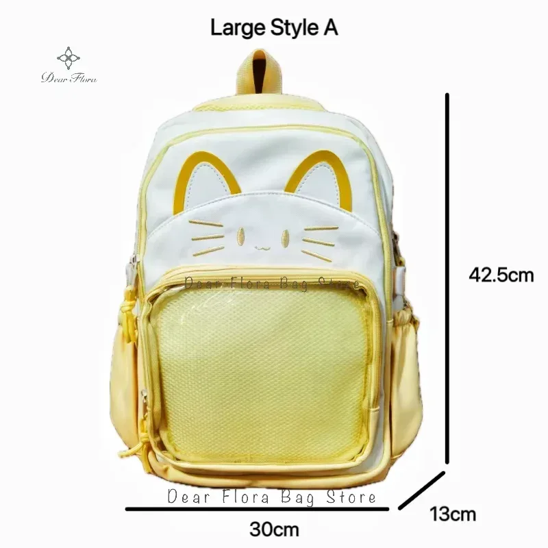 sacs à dos y2k mignons pour filles, grande capacité, décontractés, transparents, à personnaliser, style dessin animé, tendance, pour voyage et école