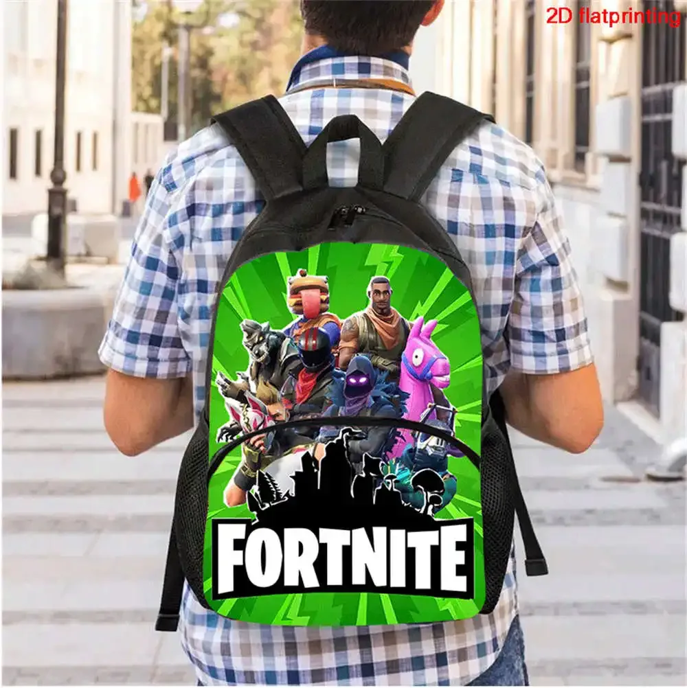 sac à dos de dessin animé fortnite avec poche avant et trousse à crayons 2 pièces - ensemble scolaire pour garçons et filles de 5 à 8 ans, cadeau de rentrée scolaire