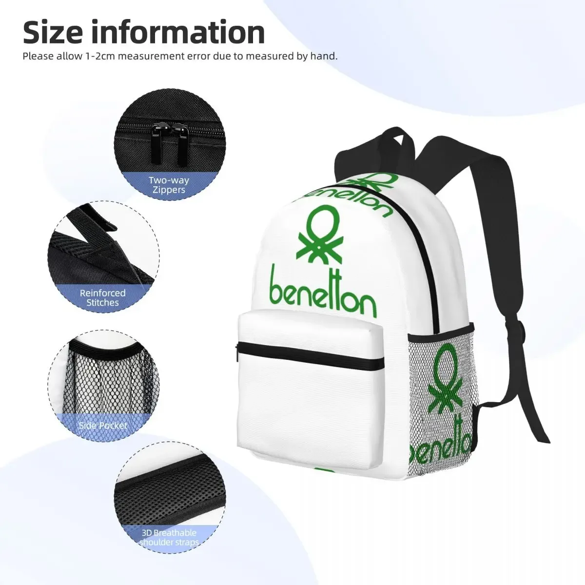 sac à dos pour étudiants united colors of benetton, sac d'école, randonnée, voyage, sac à dos pour garçons et filles, sac à bandoulière à la mode