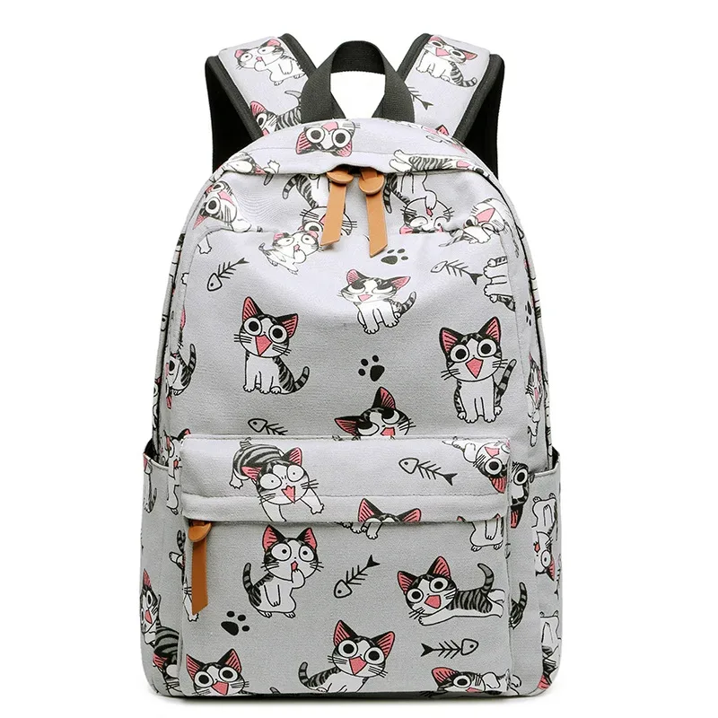 sacs d'école chat mignon pour adolescentes, sac à dos étanche pour livres et ordinateurs portables