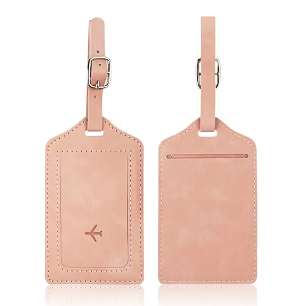 étiquette de bagage en cuir tendance, portable, avec papier de signature, étiquettes d'embarquement universelles pour hommes et femmes