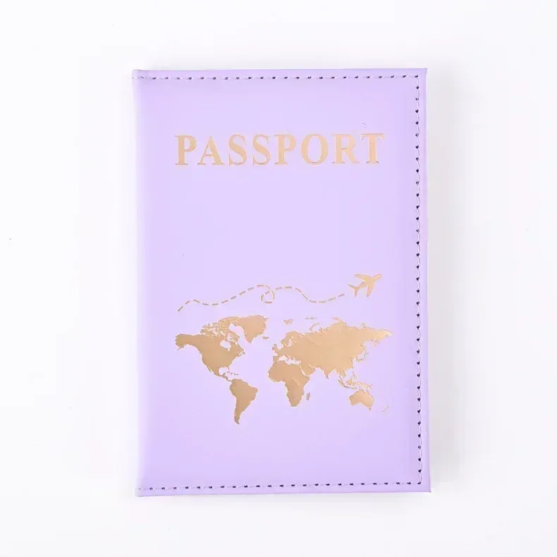 1 pièces sac de couverture de passeport pour femmes hommes pu leathaer mode voyage porte-passeport étui id nom cartes de visite pochette de protection