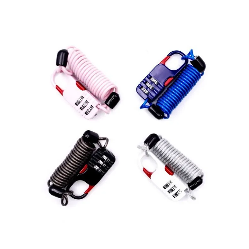 serrure de voyage pour bagages, cadenas à combinaison à 3 chiffres, câble à ressort (80cm) pour casier de gymnastique scolaire, casque, porte, valises 51s
