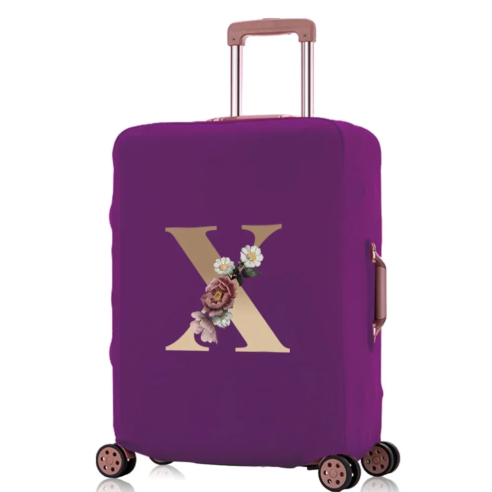juste de protection élastique pour bagages, housses anti-poussière, motif lettre dorée, valise trolley, sac de voyage, 18-32