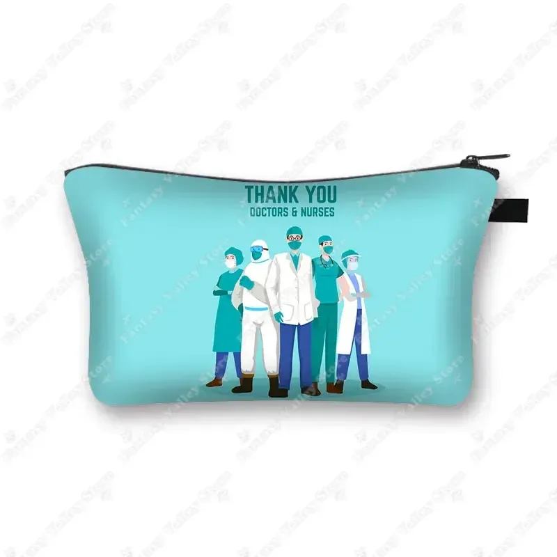 étui à cosmétiques pour médecin et infirmière, stéthoscope médical, seringue, trousse de toilette, organisateur, sacs à cosmétiques pour femmes, trousse de maquillage pour hôpital ecg