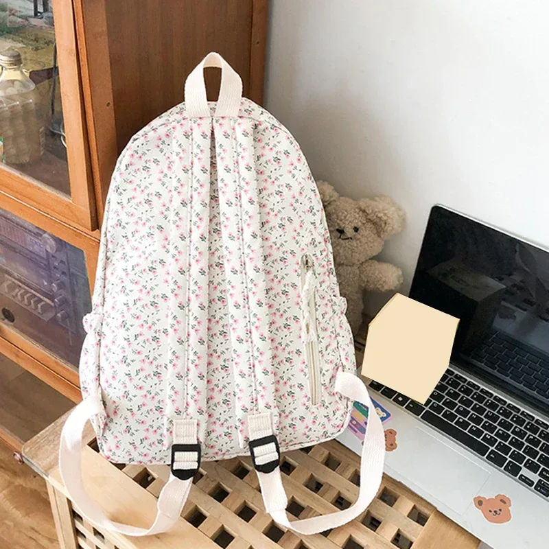 version coréenne nylon sac à dos à fleurs école fleur mode sac à dos junior lycée sac à dos sac de voyage