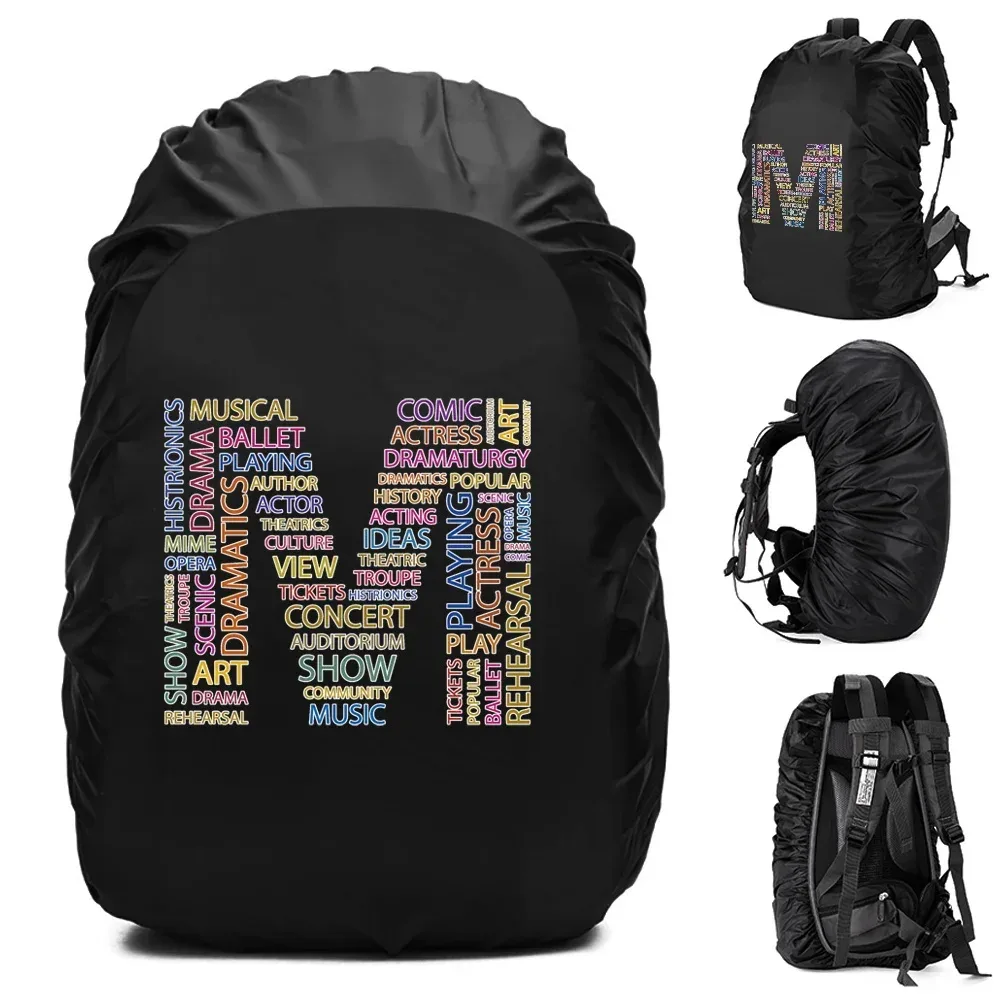 sac à dos imperméable pour homme, housse de pluie, camping en plein air, randonnée, escalade, sac à dos anti-poussière, texte imprimé, 20-70 l