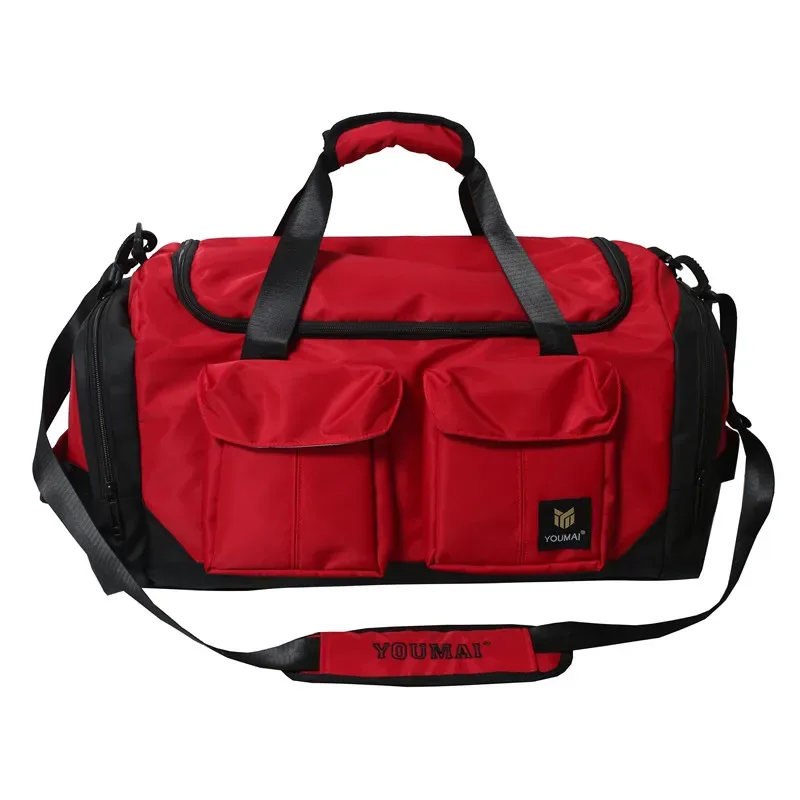 sac de voyage pour pantalons à poches multi-abattes de couleur contrastée, sacoche à bandoulière de grande capacité, sac de fitness pour hommes et femmes, sac de sport à la mode