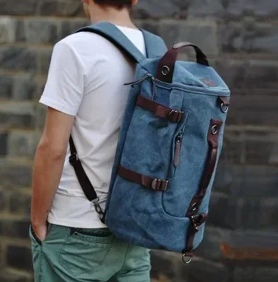 sac à dos en toile pour hommes, sac à dos de camping en plein air pour hommes, sacs à dos de voyage de grande capacité, sac à main multifonctionnel antivol