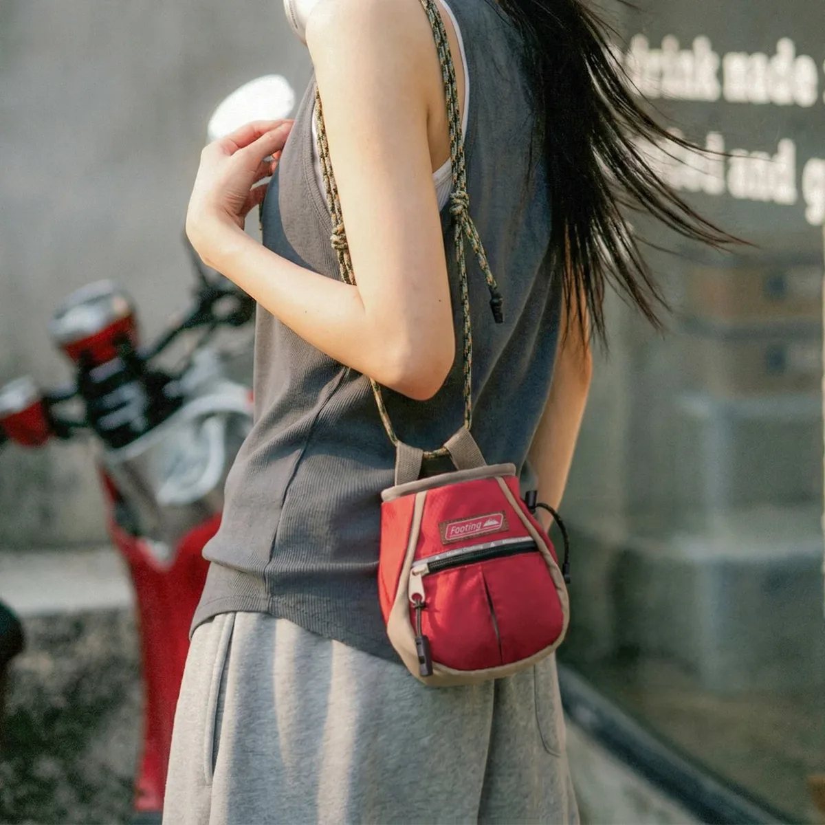 sac bandoulière léger pour femme maden, mini sac utilitaire d'extérieur, style vintage, sac banane de randonnée, rouge