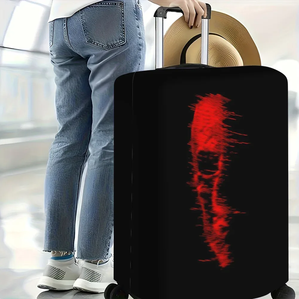 1 housse de bagage rouge avec imprimé crâne burr. convient aux valises de 18 à 32 pouces ; protège efficacement vos bagages.