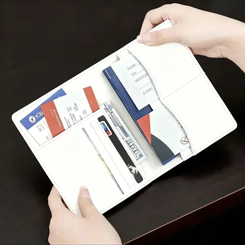 accessoires de voyage : portefeuille de voyage compact, étui de passeport portable, porte-cartes personnalisé multi-emplacements pour sacs à main et vacances
