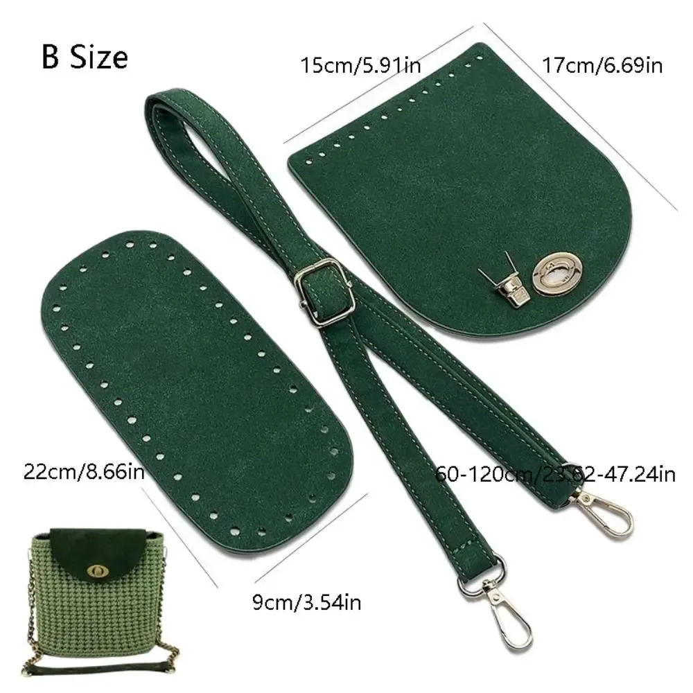 lot de 3 pièces : sangle de sac à bandoulière en cuir couleur unie, fond de sac en pu de remplacement, accessoires de sac diy, accessoires de quincaillerie faits main